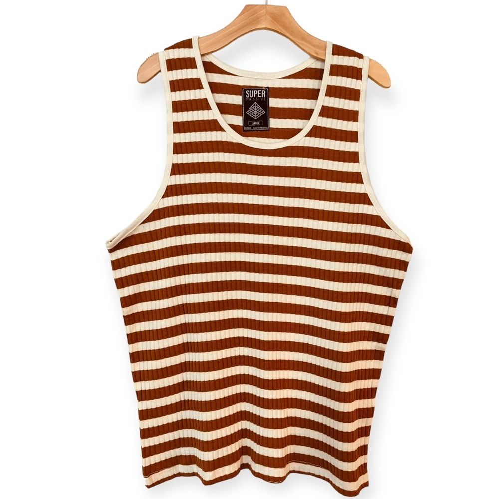 SUPER MASSIVE ! Striped Sleeveless Tank Size L NEW